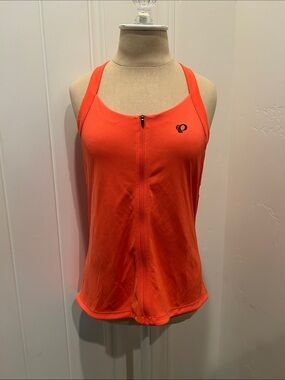 Pearl Izumi Bright Orange Front-Zip Athletic Tank